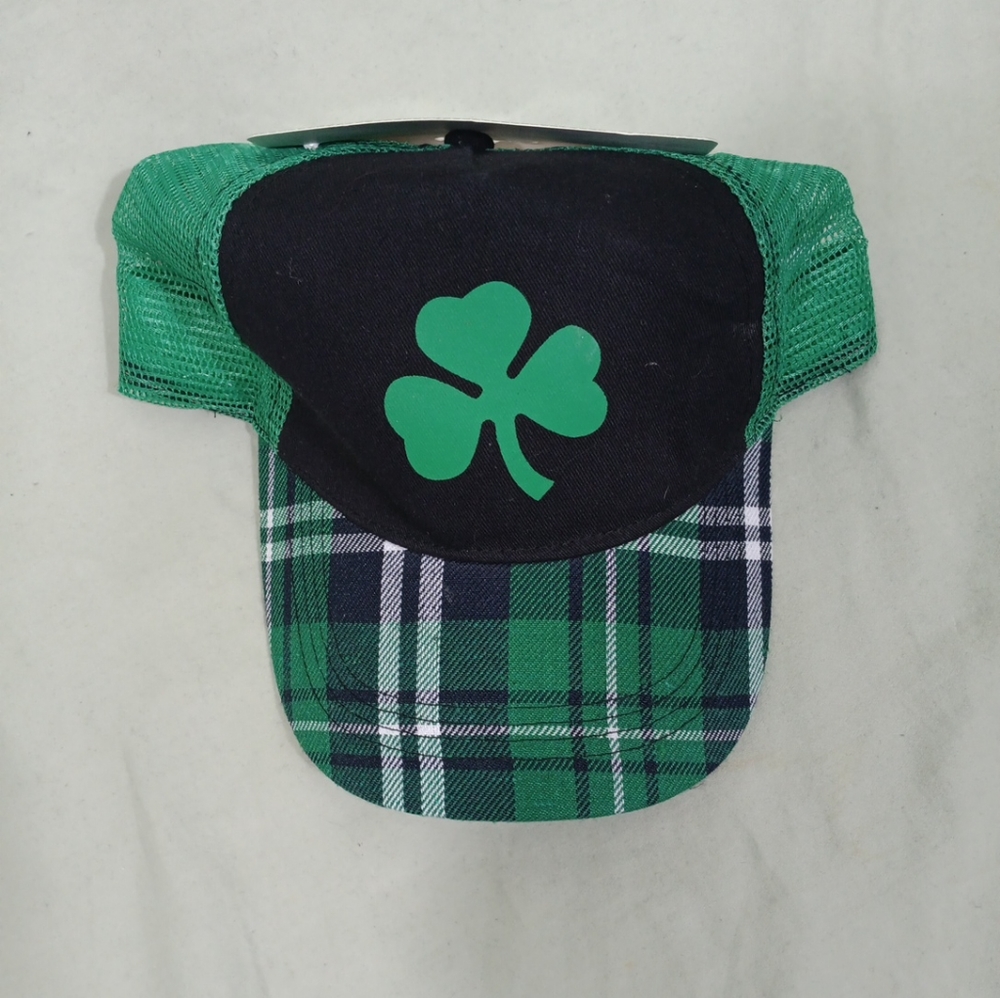 St Patrick's Day Trucker  Shamrock Plaid Mesh Hat Baseball Cap